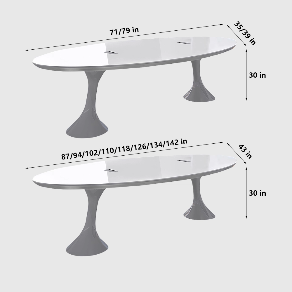 White Oval Small Negotiation Table - image 7