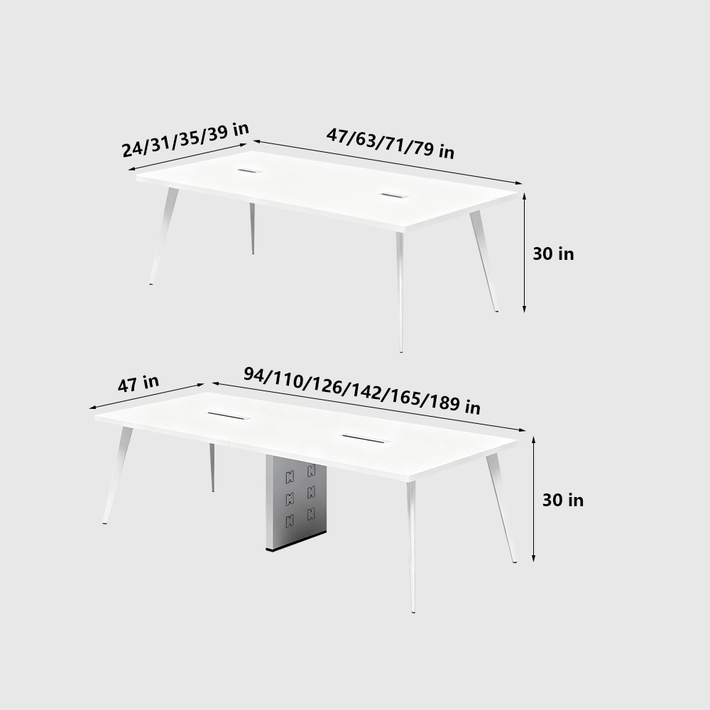 White Rectangular Conference Table – Maoters - image 6