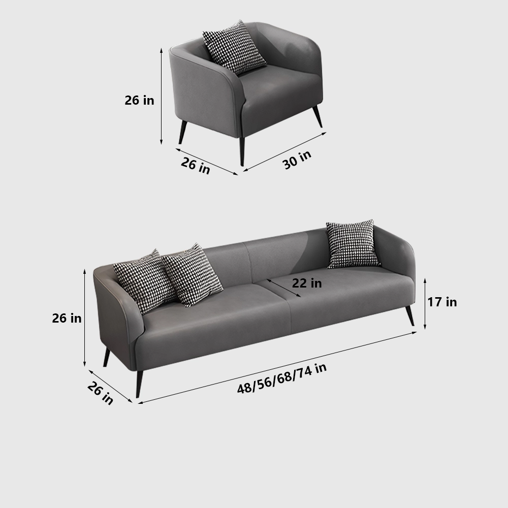 Modern Minimalist Leather Sofa, Double &amp; Triple Seater - image 6