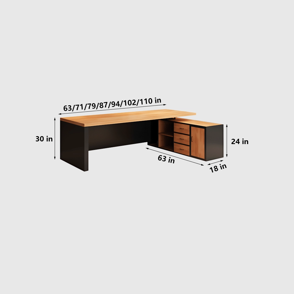 Industrial-Style Solid Wood Executive Desk - Maoters - image 15