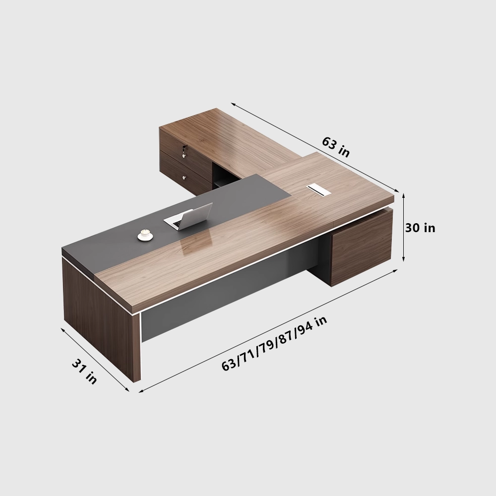 L Shaped Desk with Cabinet Storage - Maoters - image 16