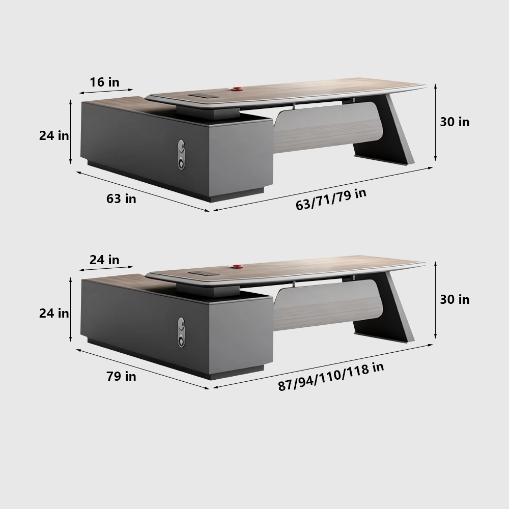 Lacquered Laminate Executive Desk - Maoters - image 15