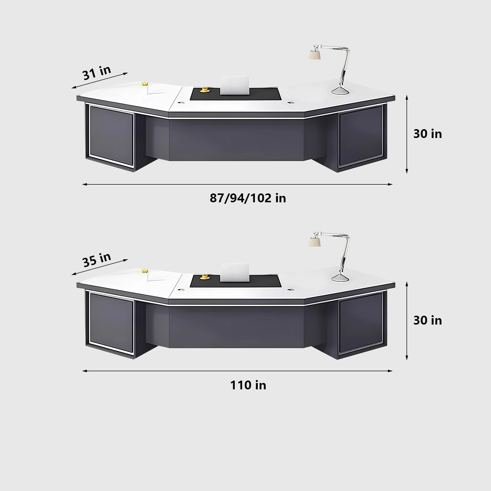 Modern Minimalist Curved Executive Desk - image 14