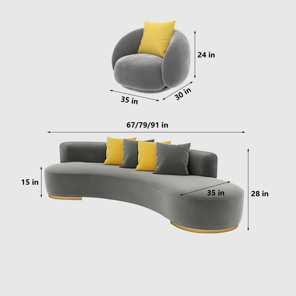 Elegant Gray Fabric Sofa for Office Lounge &amp; Reception - image 7