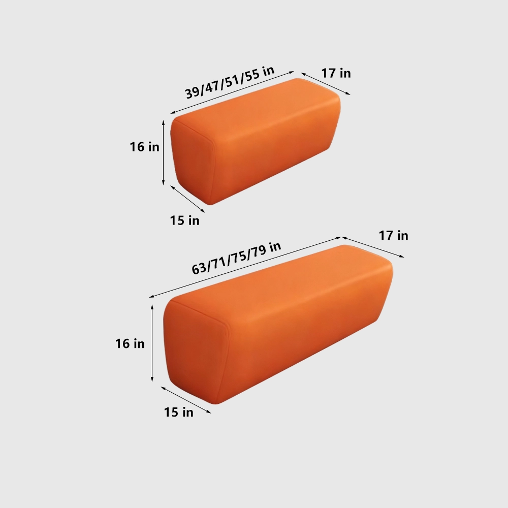 Creative Patchwork Design Long Leather Sofa - image 8