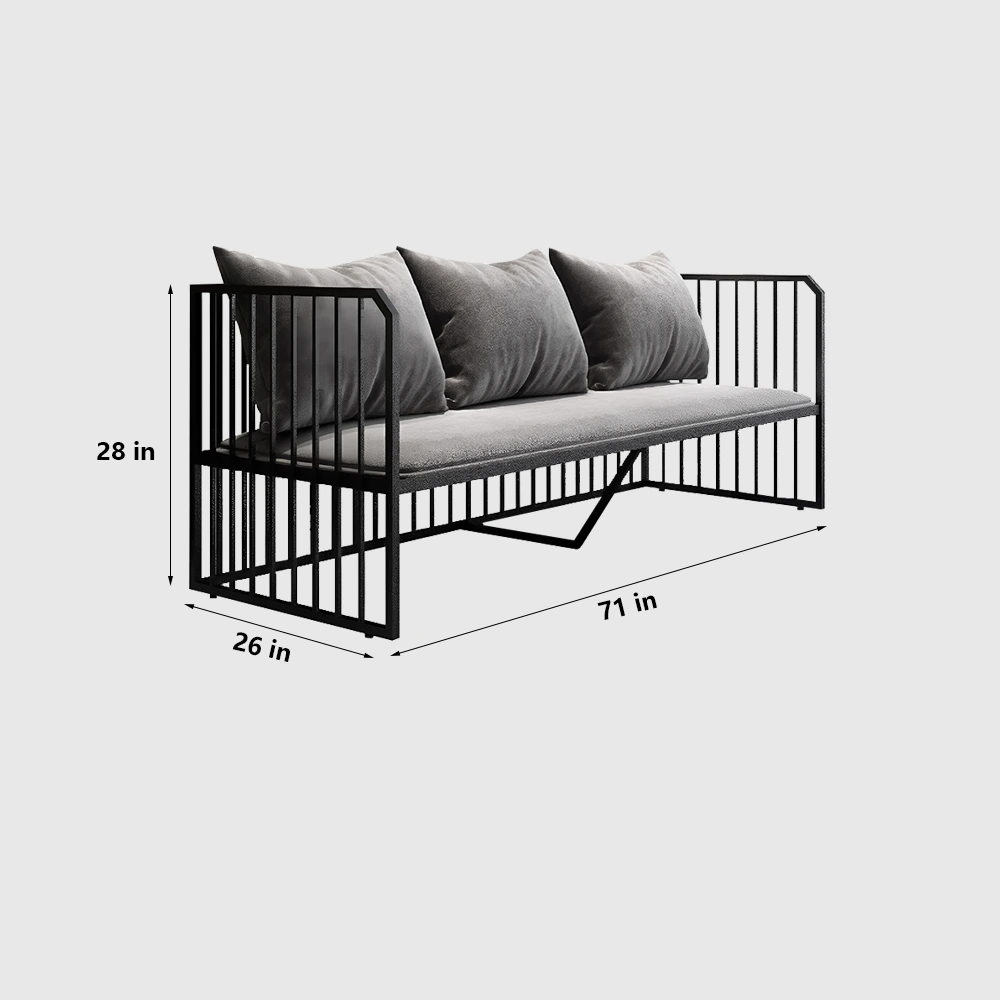 Leisure Industrial Iron Sofa - Gray - image 14