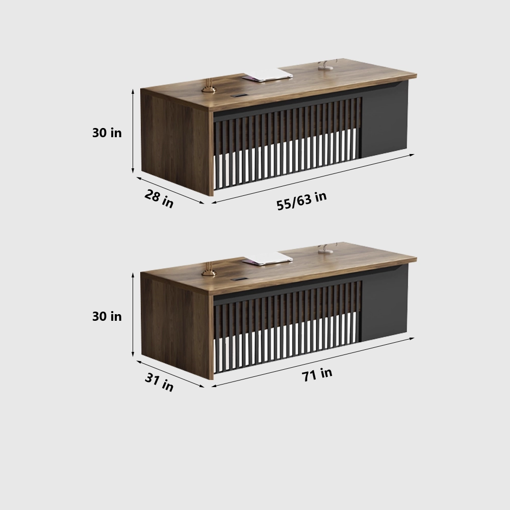 Innovative Industrial-Style Solid Wood Executive Desk - image 15