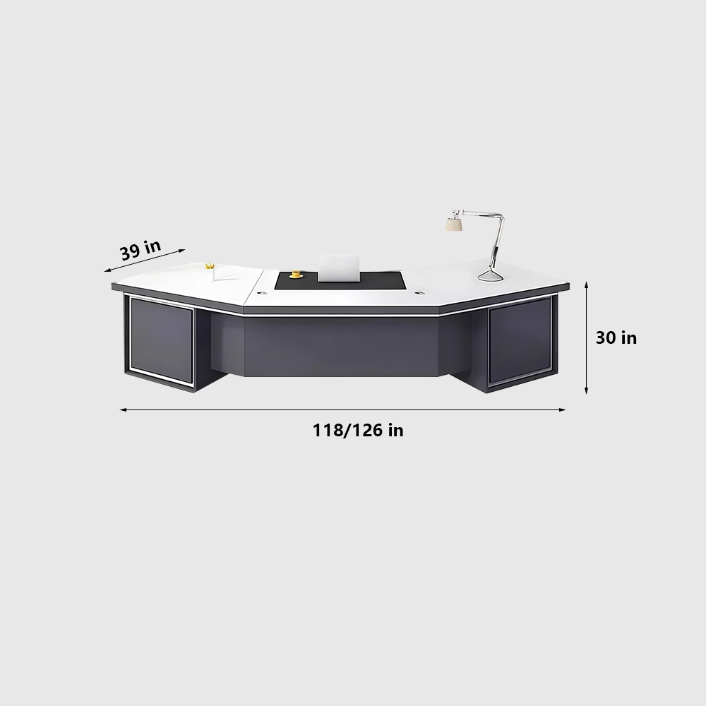Modern Minimalist Curved Executive Desk - image 15