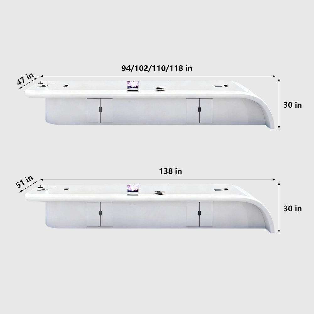 Innovative Large White Lacquered Conference Table - image 7