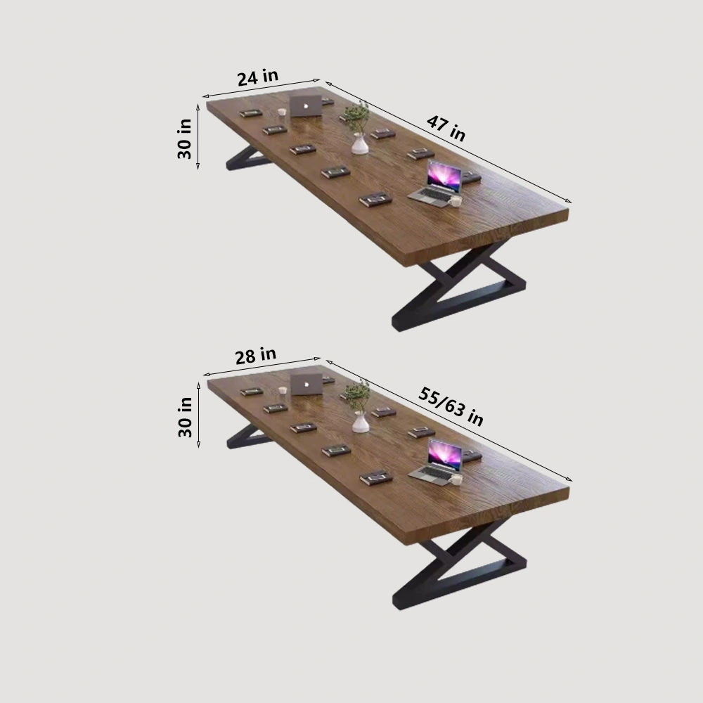 Nordic Industrial-Style Solid Wood Large Conference Table - image 14
