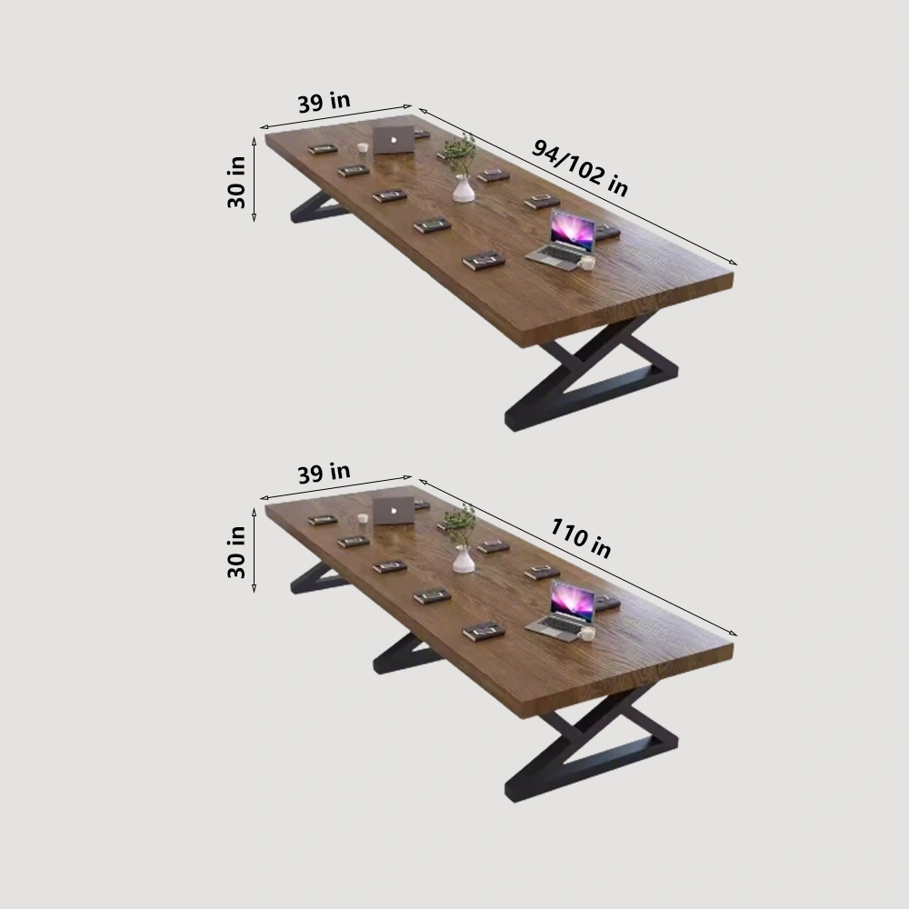 Nordic Industrial-Style Solid Wood Large Conference Table - image 16