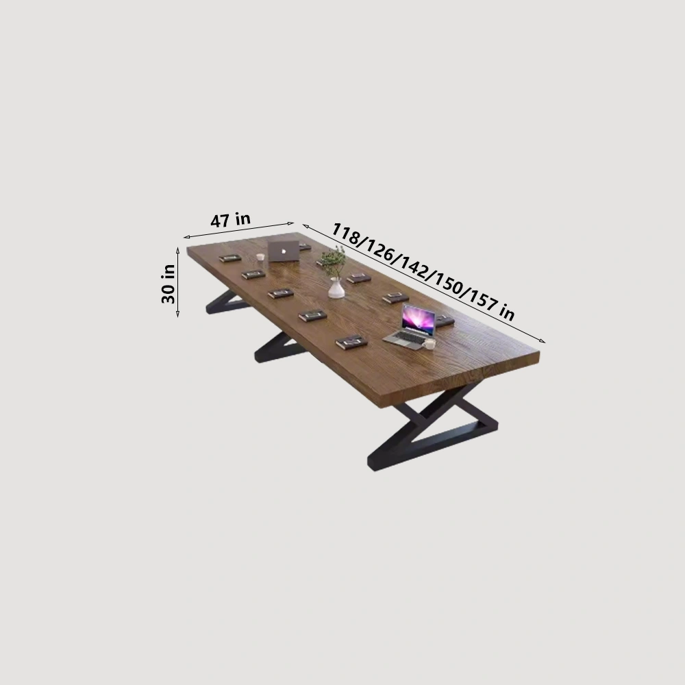 Nordic Industrial-Style Solid Wood Large Conference Table - image 17