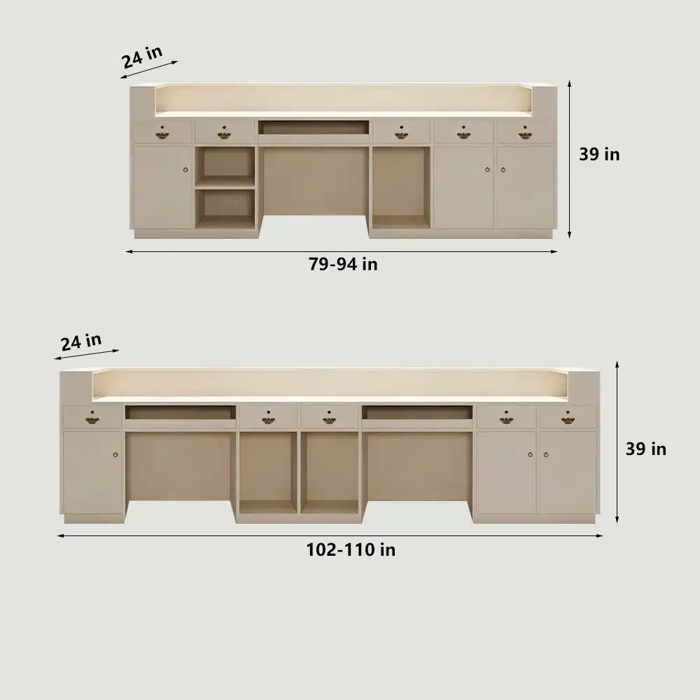 Rectangular Wood Reception Desk - image 7