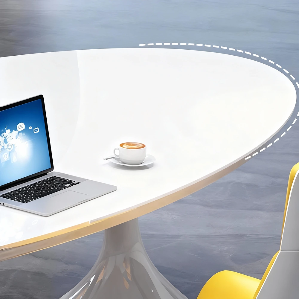 White Oval Small Negotiation Table - image 4