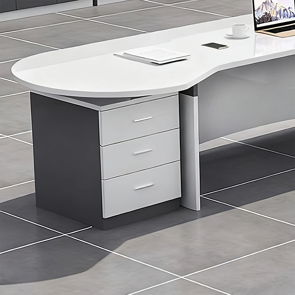 Executive Desk with 3 Drawers - Rounded Corners Design - image 13