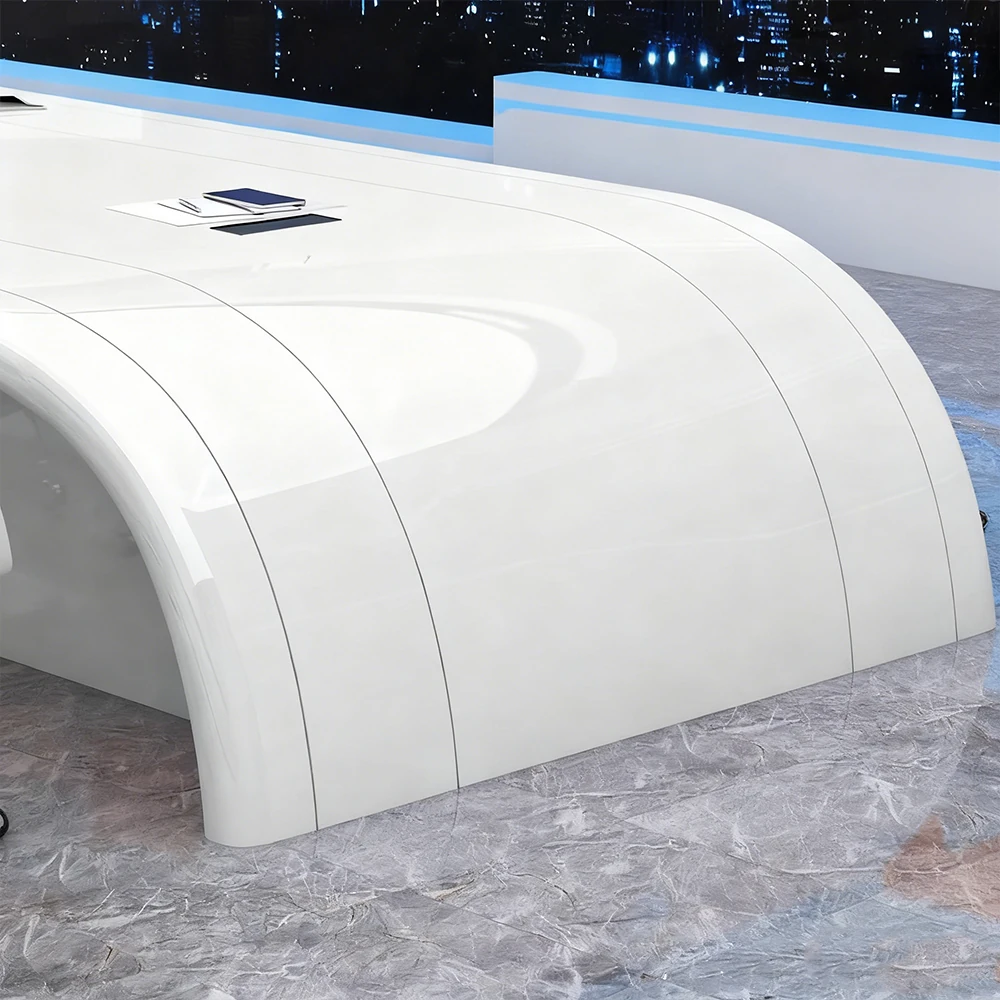 Innovative Large White Lacquered Conference Table - image 5
