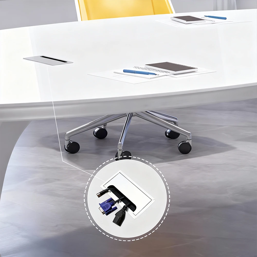 White Oval Small Negotiation Table - image 5