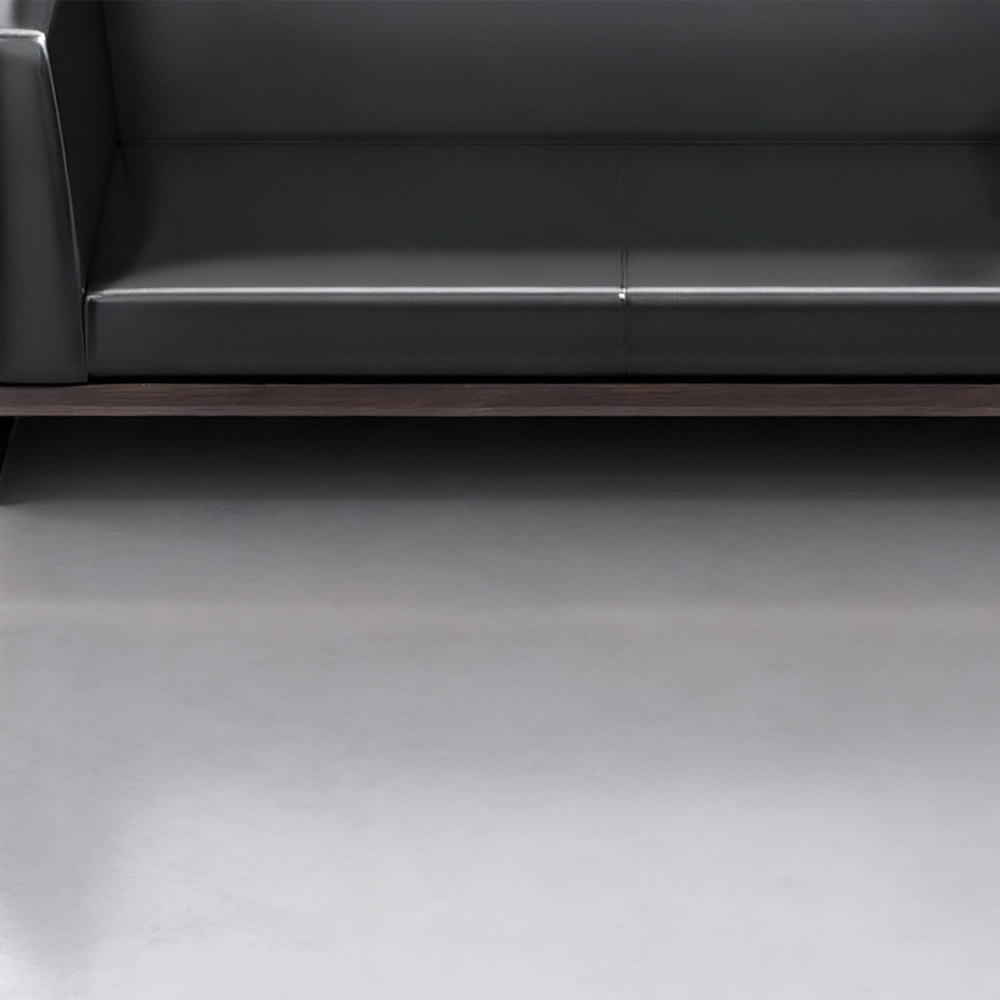 Compact Modern Guest Office Sofa - Genuine Leather, Black - image 6