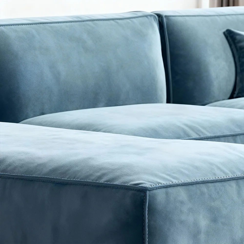 Wide Armrests Velvet Luxury Sofa - image 5