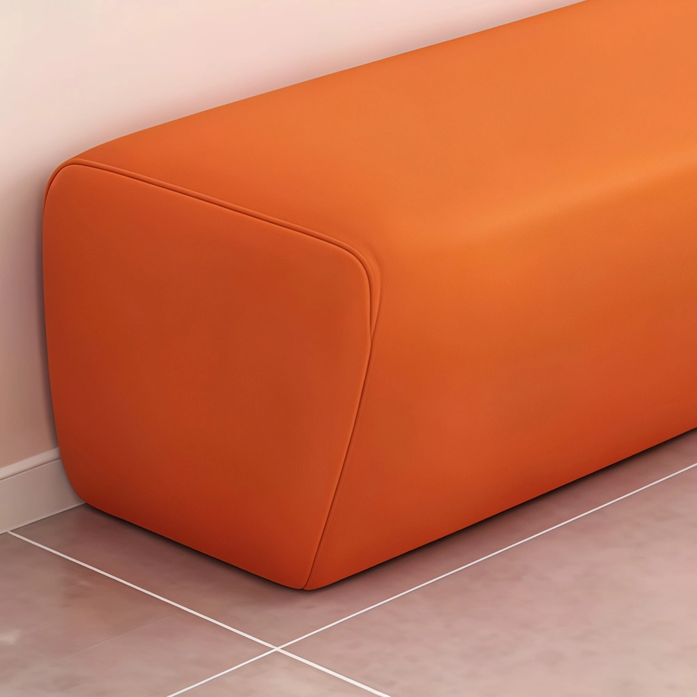 Creative Patchwork Design Long Leather Sofa - image 7