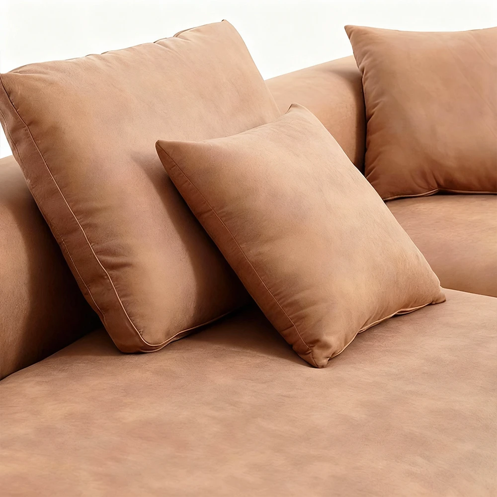 Minimalist Sectional Couch Brown Sofa - image 11