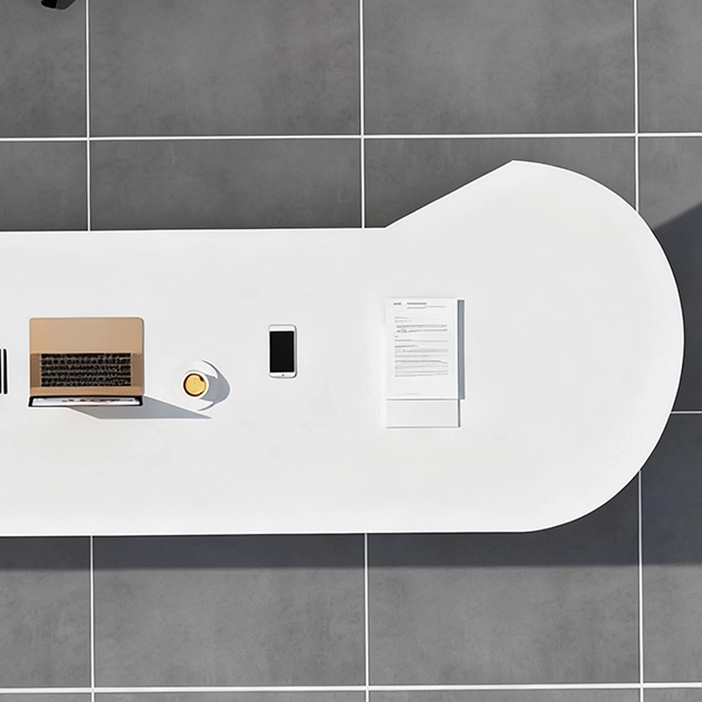 Executive Desk with 3 Drawers - Rounded Corners Design - image 12