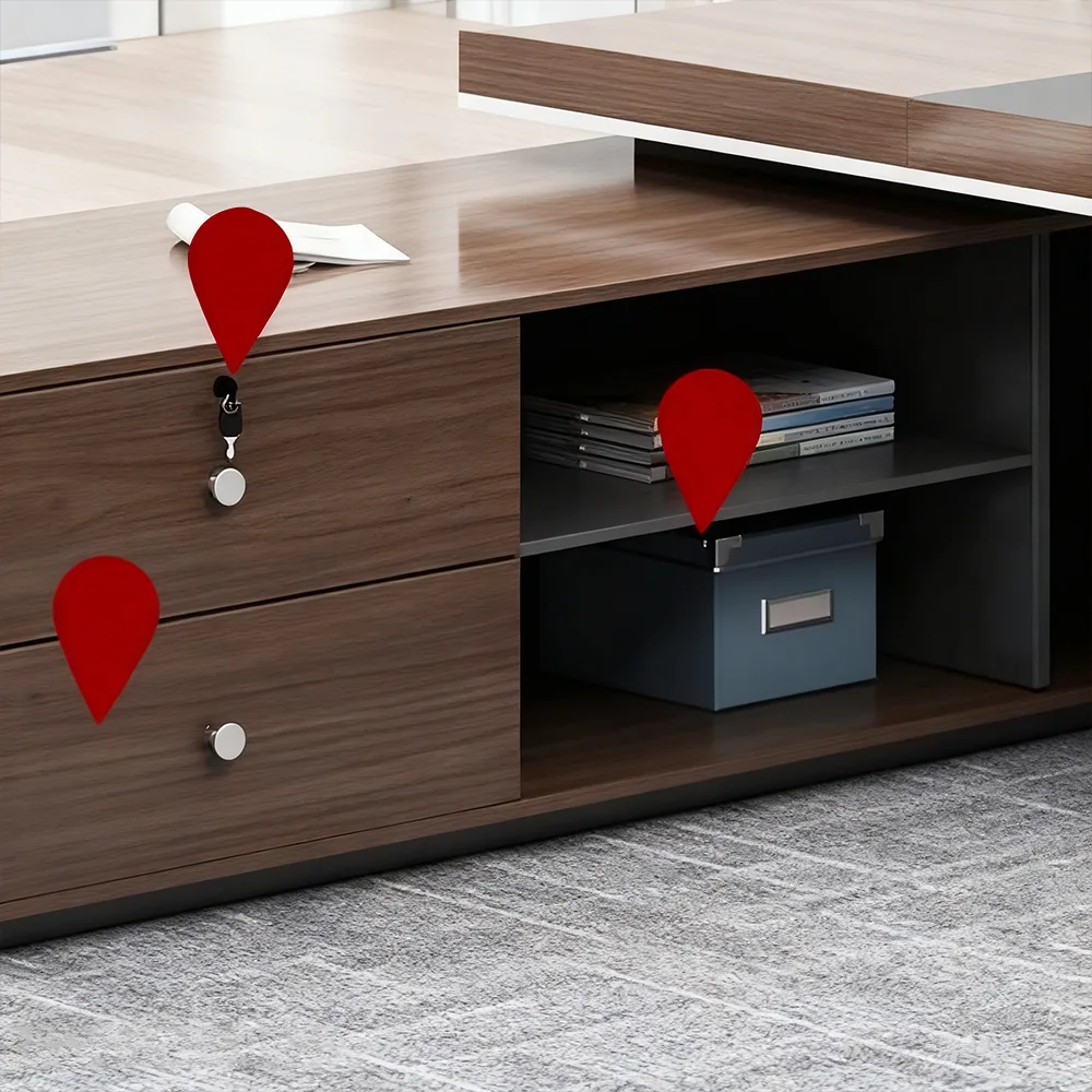 L Shaped Desk with Cabinet Storage - Maoters - image 14