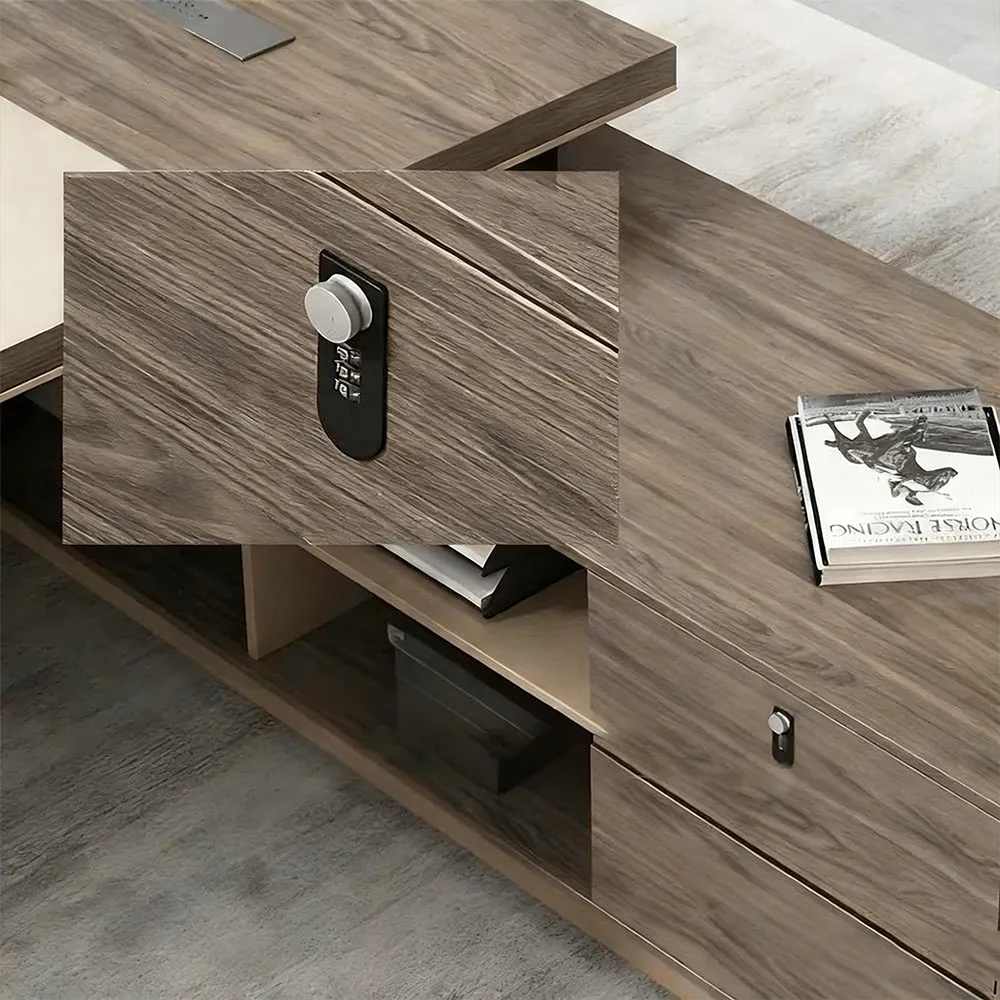 L-Shaped Executive Desk with Drawer &amp; Storage - image 18