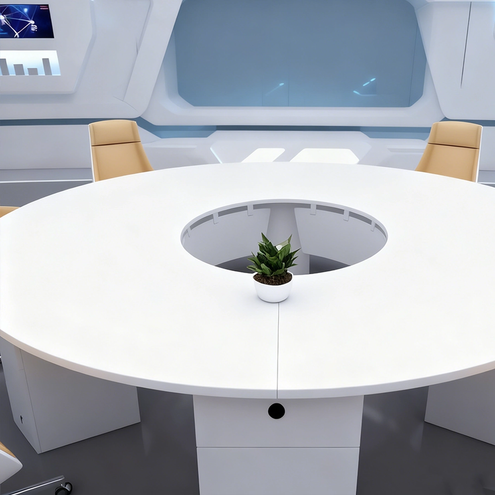 Creative Curved Staff Office Desk - Round Workstation - image 5