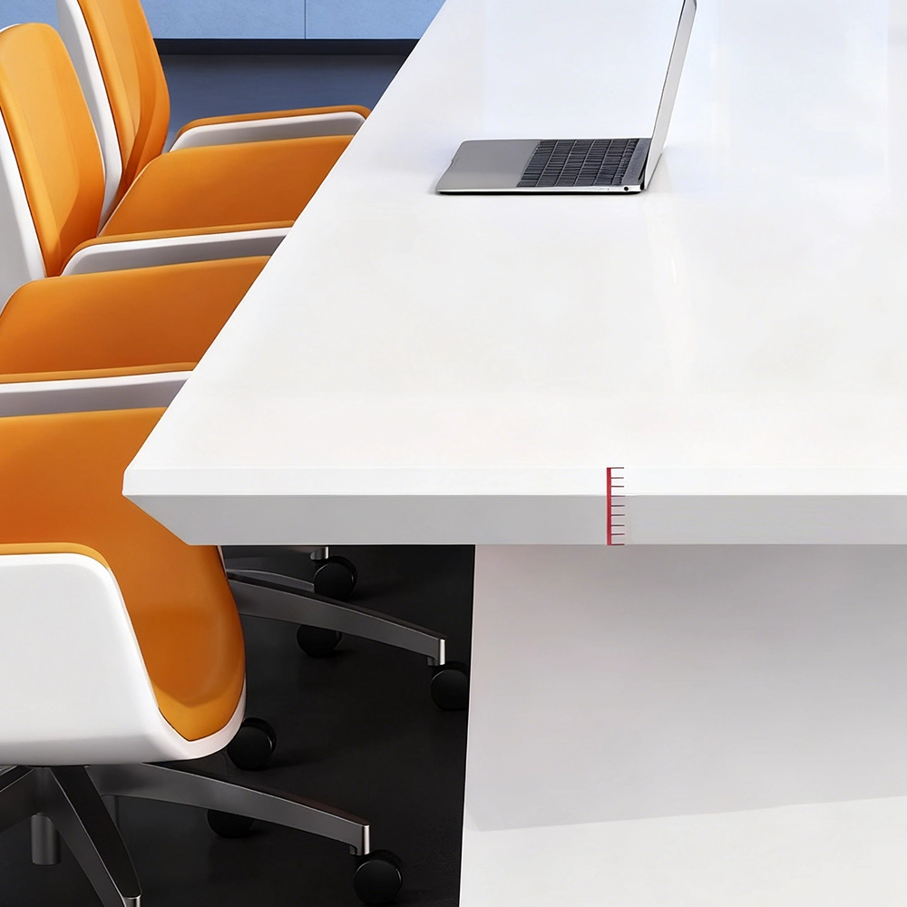 Large Rectangular White Lacquered Conference Table - Maoters - image 5
