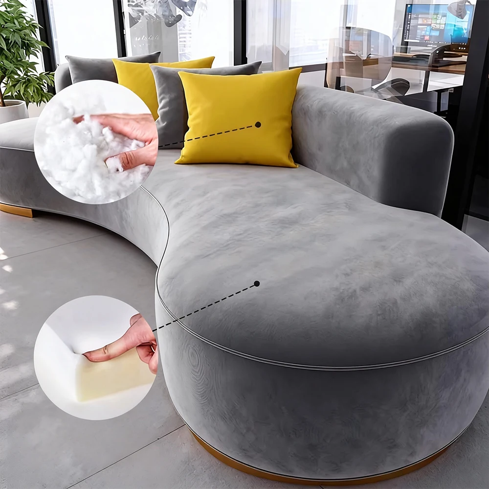 Elegant Gray Fabric Sofa for Office Lounge &amp; Reception - image 4