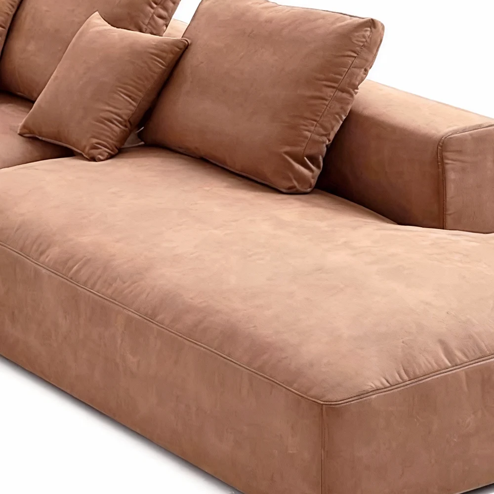 Minimalist Sectional Couch Brown Sofa - image 10