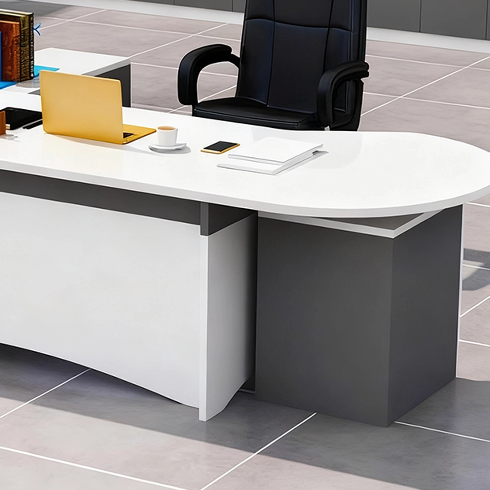 Executive Desk with 3 Drawers - Rounded Corners Design - image 11