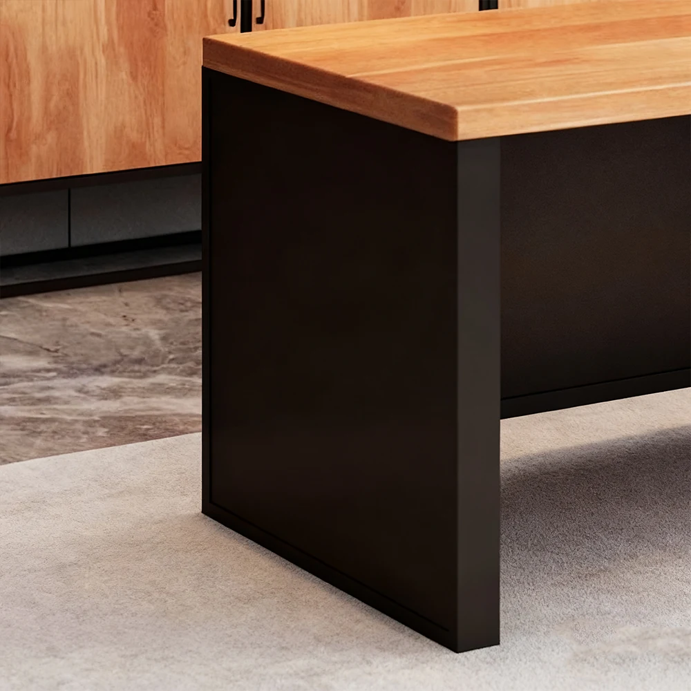 Industrial-Style Solid Wood Executive Desk - Maoters - image 14