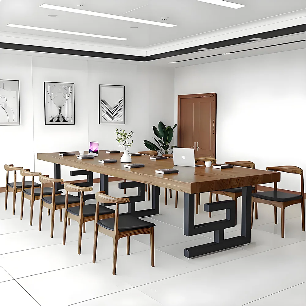 Nordic-Inspired Simplistic Solid Wood Conference Table - image 2