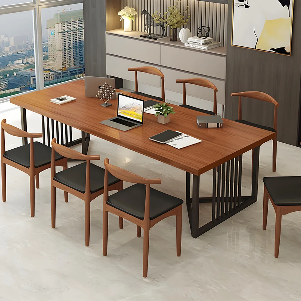 Nordic Modern Solid Wood Conference Table  Industrial Style Office Long Table - image 2