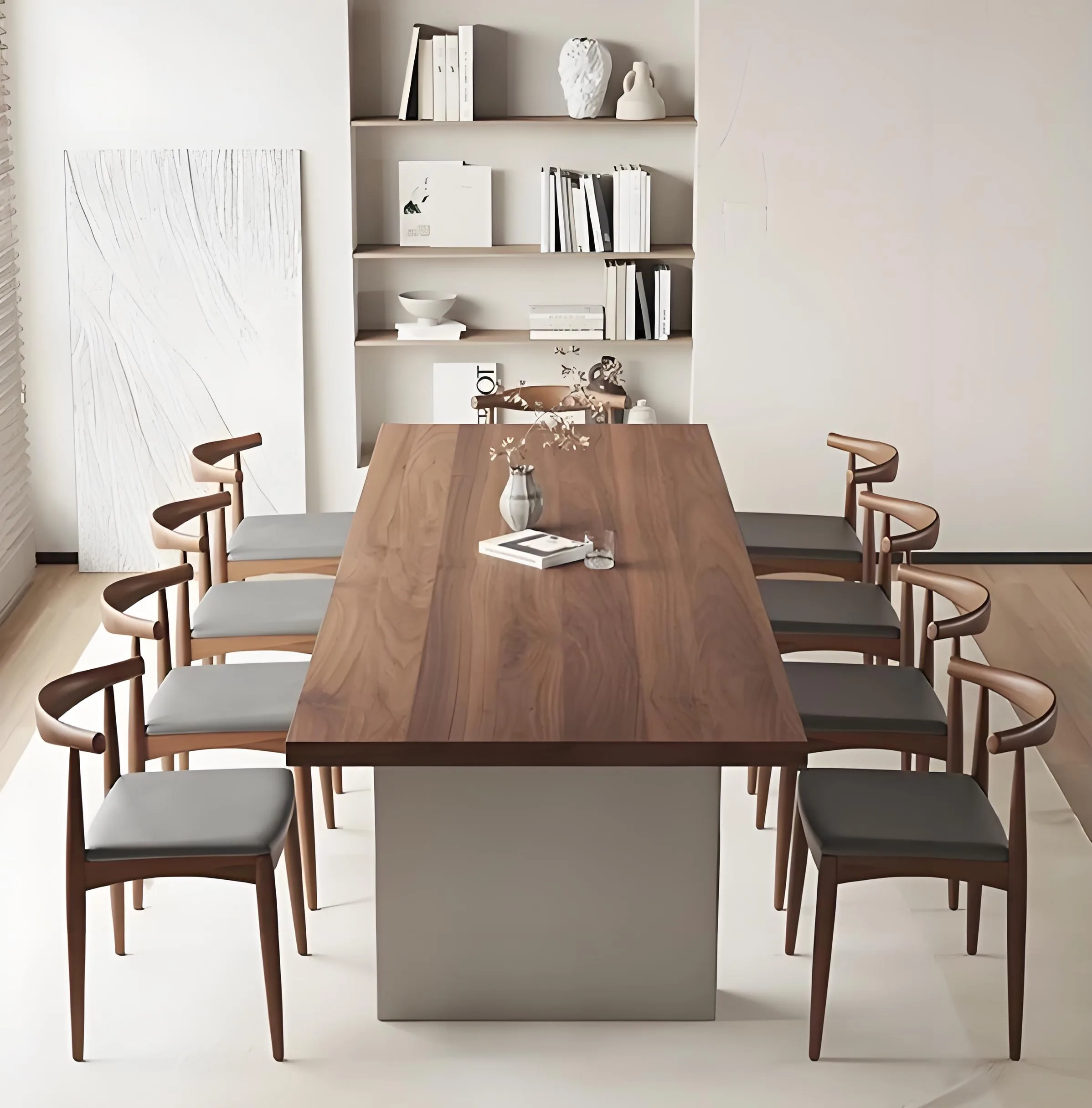 Modern Solid Wood Conference Table - Walnut Color - image 5