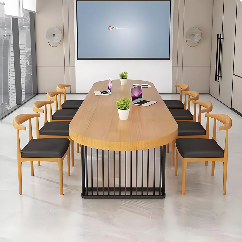 Modern Oval Solid Wood Conference Table - Stylish &amp; Durable - image 2