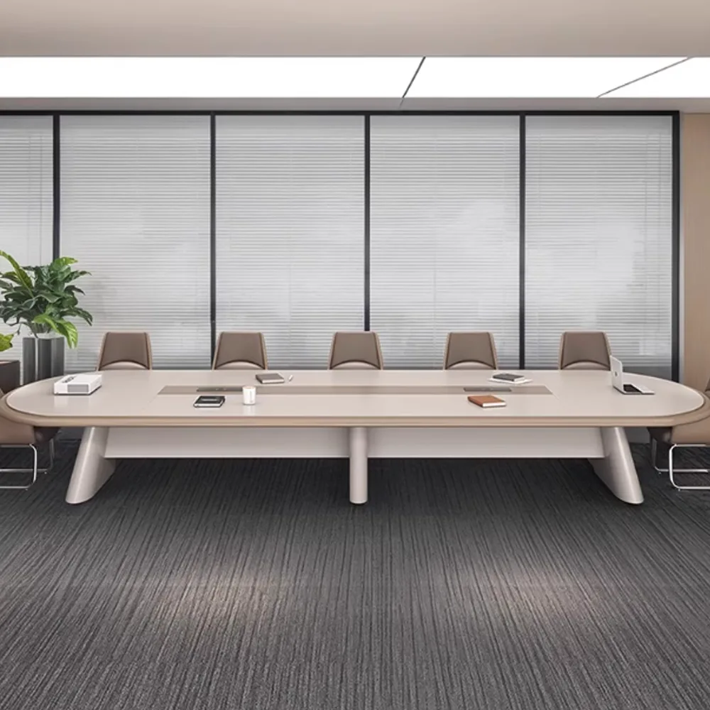 Modern Long Conference Table - Simple Design - image 3