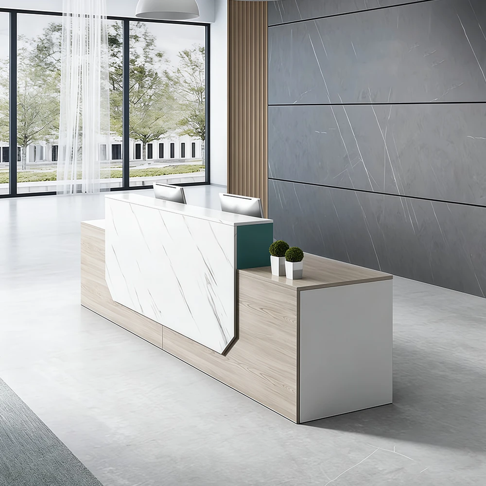 Minimalist Office Front Desk - Modern Reception Counter - image 3