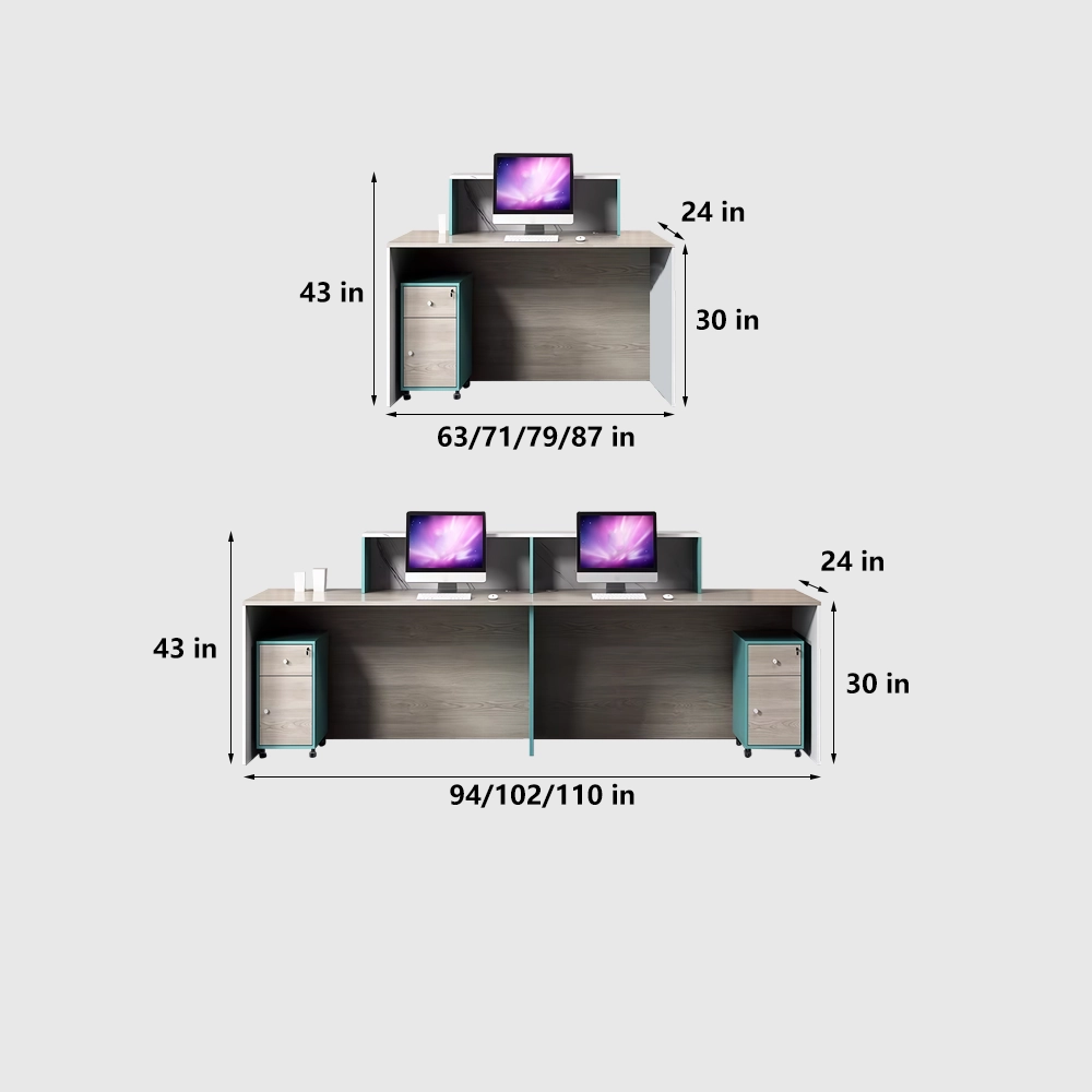 Minimalist Office Front Desk - Modern Reception Counter - image 8