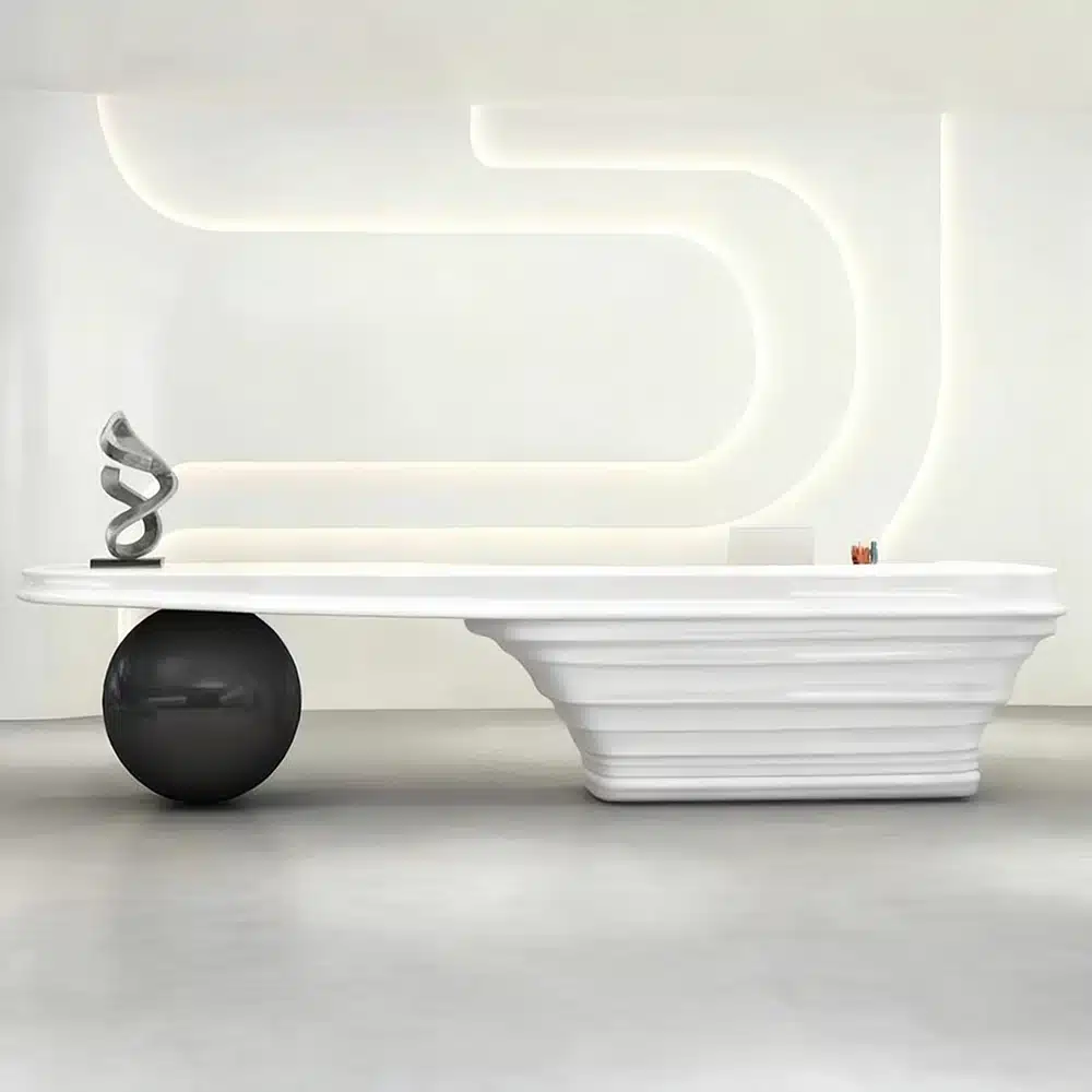 Modern Lacquer Reception Desk - Sales Center &amp; Hotel Front Counter - image 4