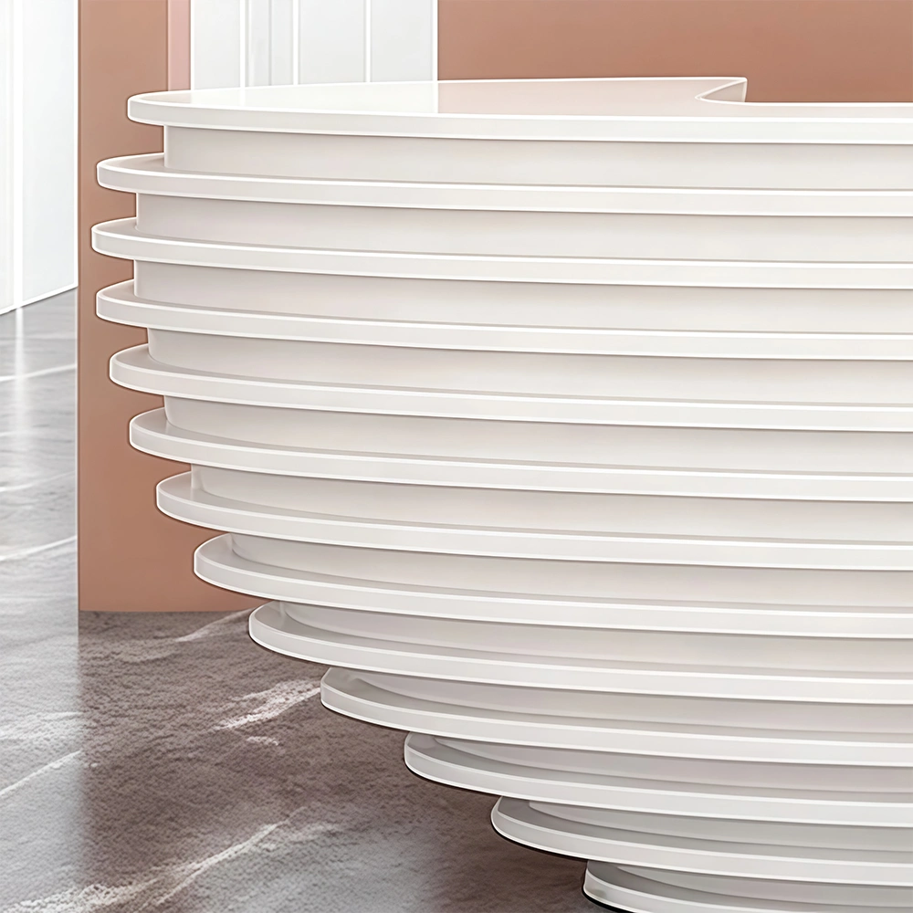 Curved Lacquer Reception Desk - Modern Hotel &amp; Office Counte - image 3