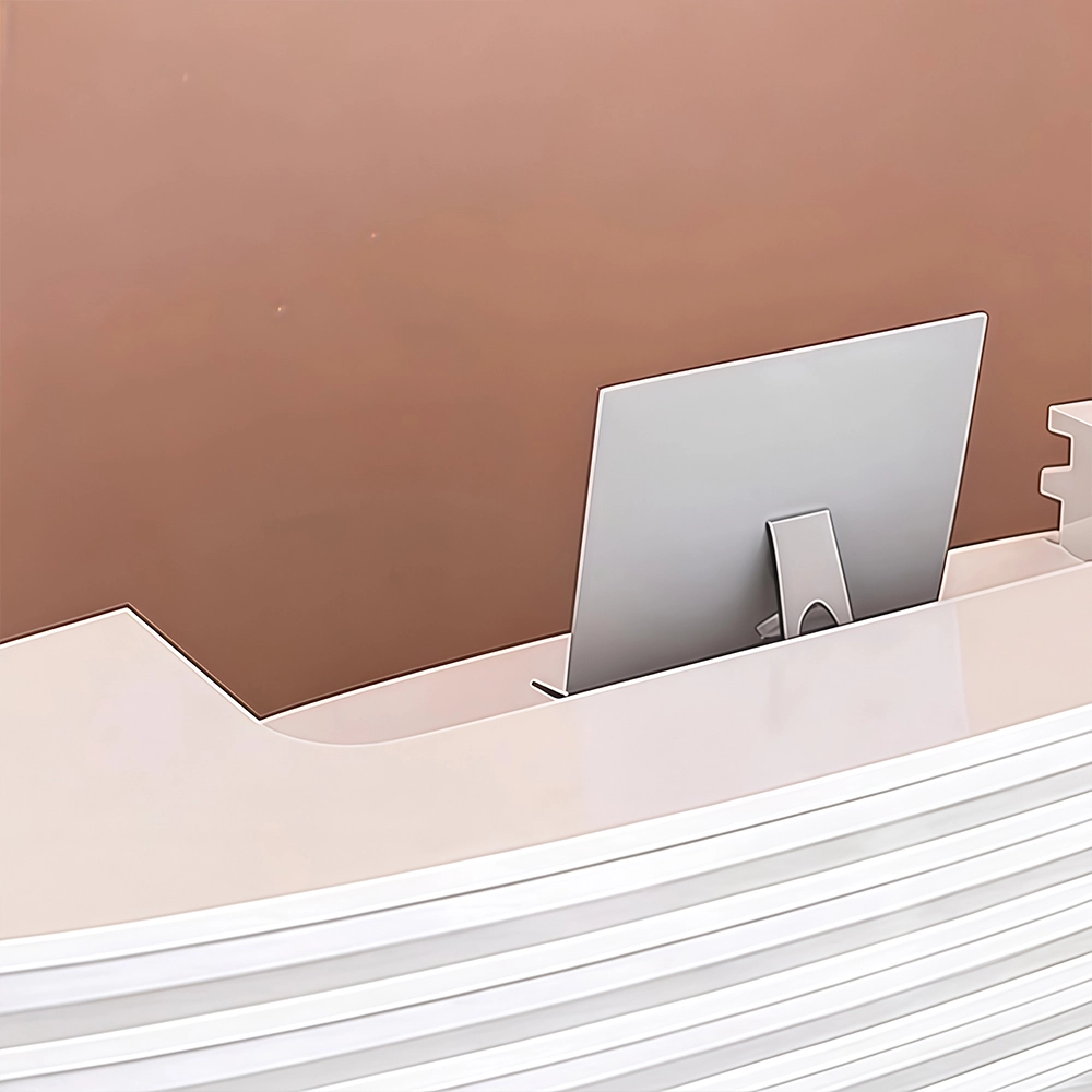 Curved Lacquer Reception Desk - Modern Hotel &amp; Office Counte - image 4