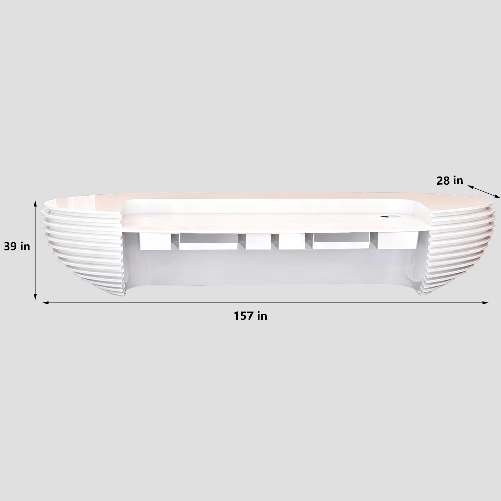 Curved Lacquer Reception Desk - Modern Hotel &amp; Office Counte - image 8