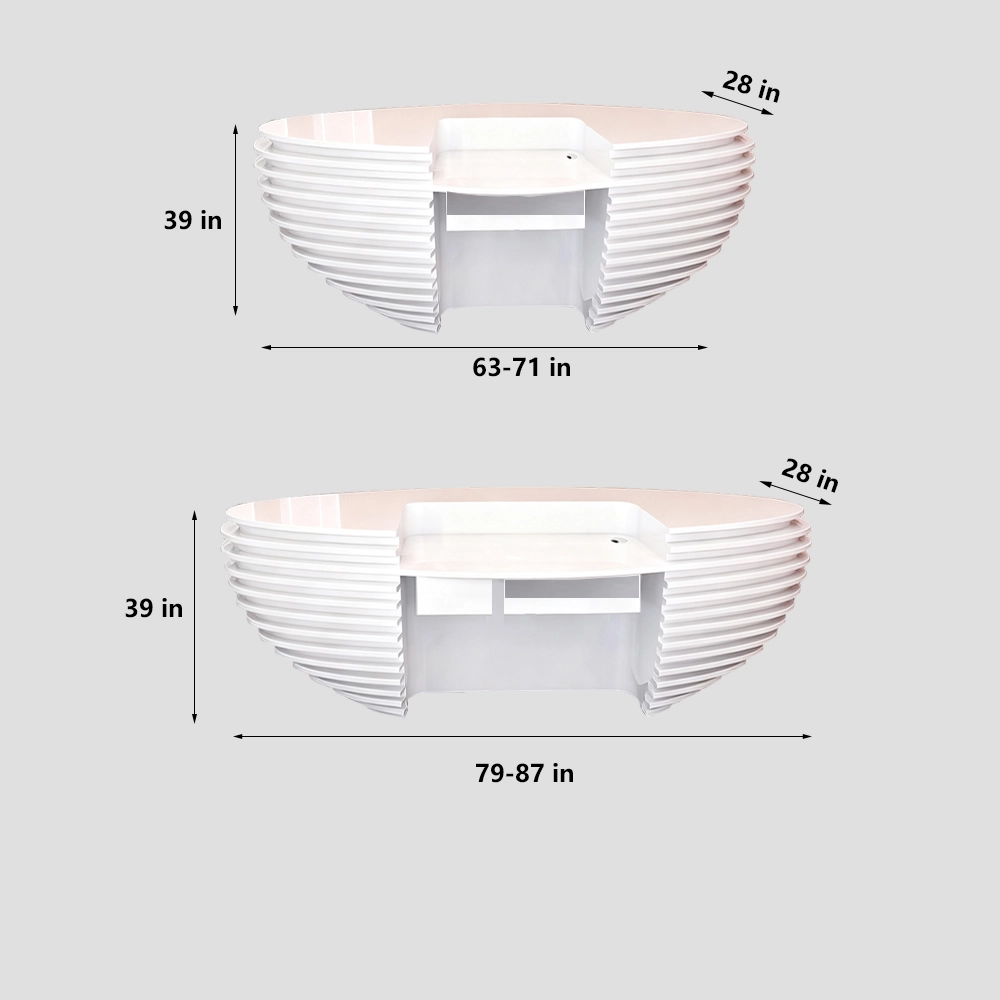 Curved Lacquer Reception Desk - Modern Hotel &amp; Office Counte - image 5