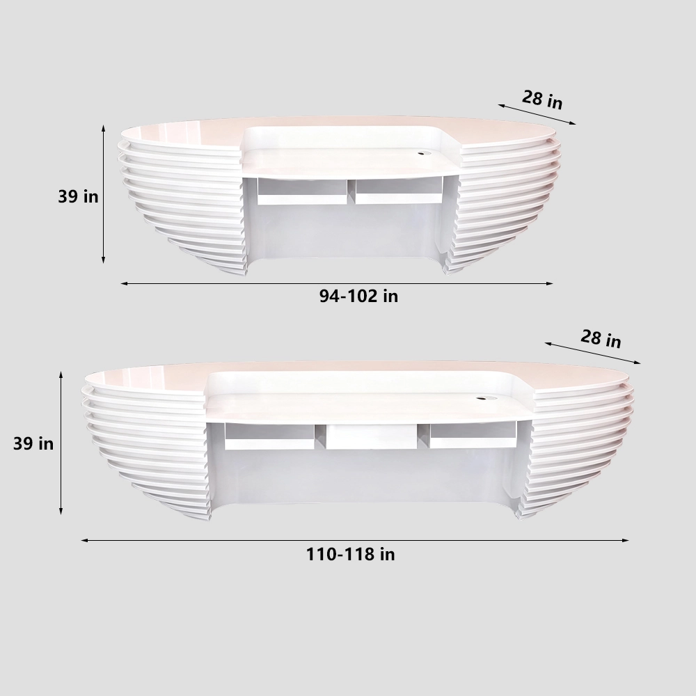 Curved Lacquer Reception Desk - Modern Hotel &amp; Office Counte - image 6