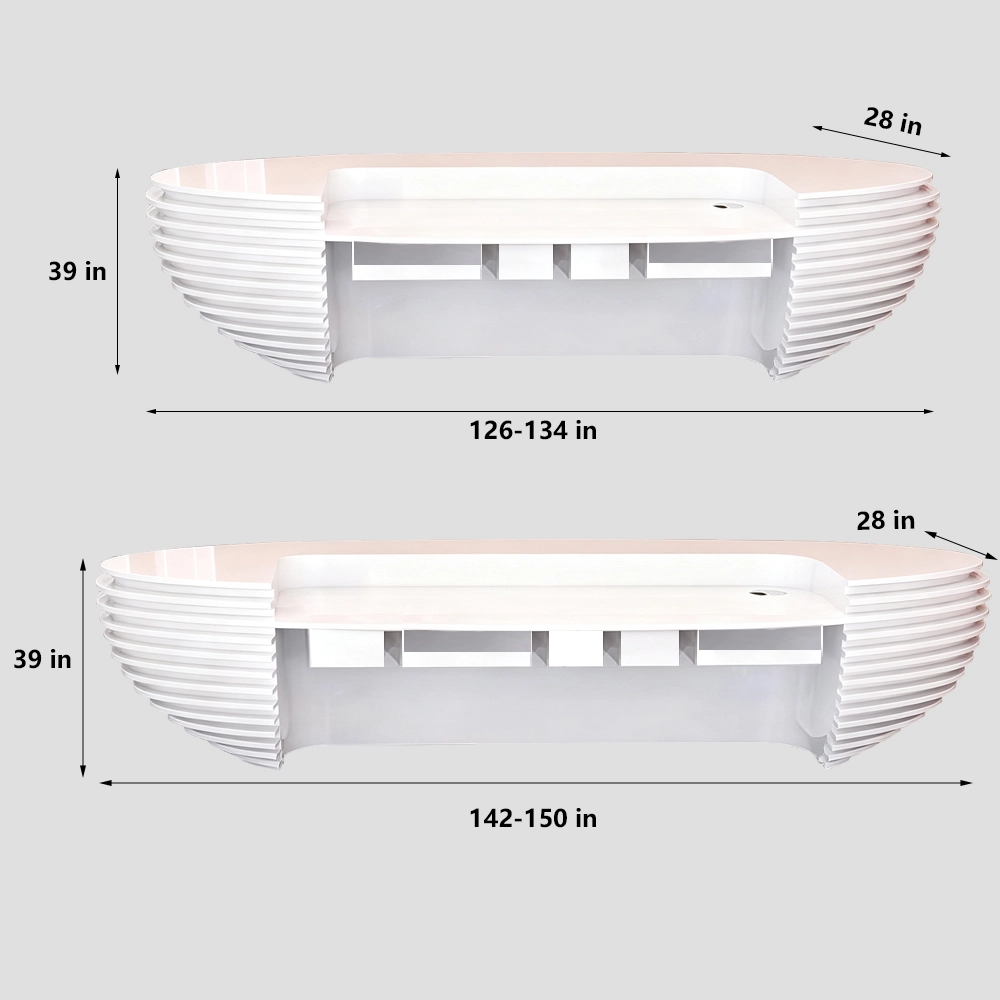 Curved Lacquer Reception Desk - Modern Hotel &amp; Office Counte - image 7