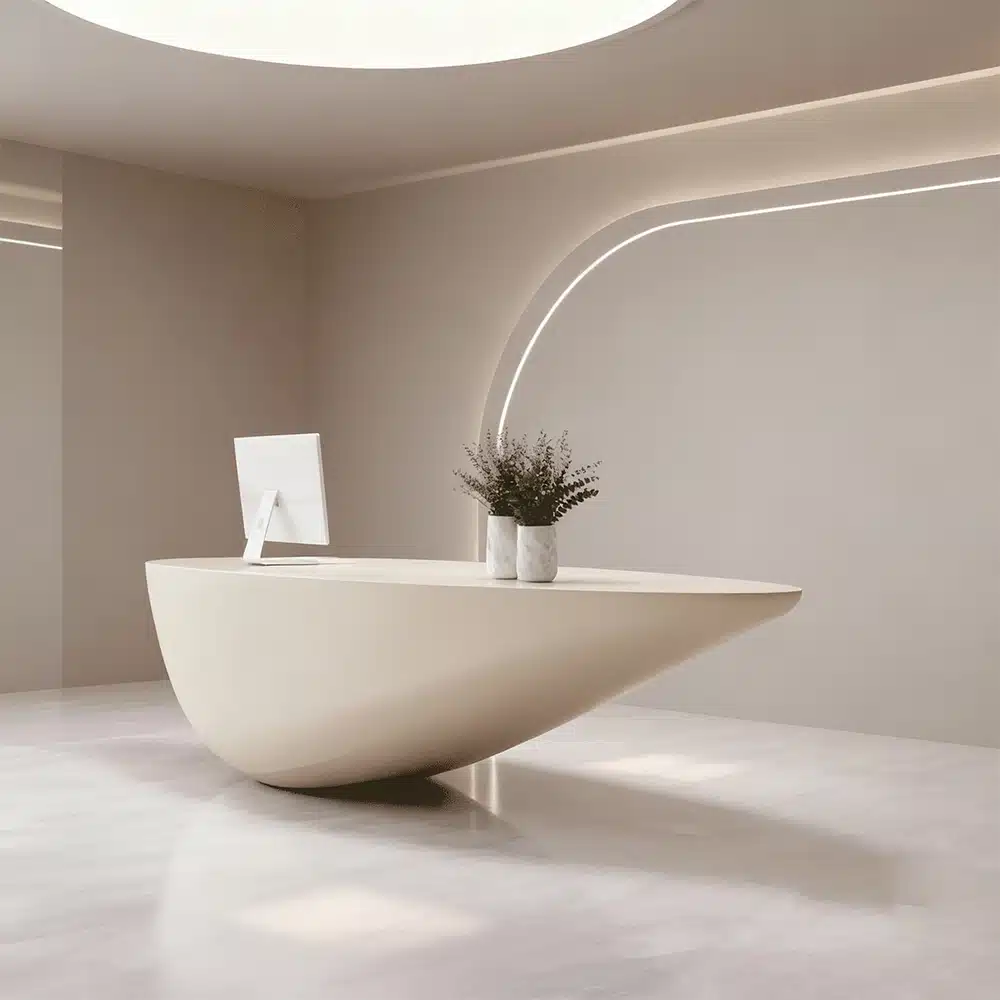 Curved Fiberglass Counter - Modern Reception Desk - image 6
