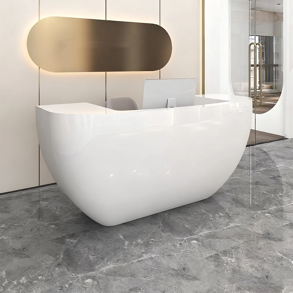 Branding Reception Desk - Sleek Lacquer Design - image 2